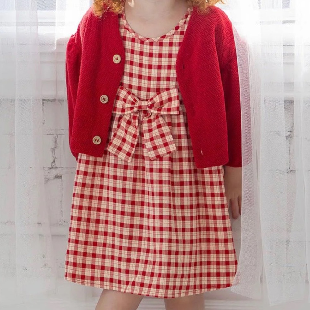 BNWT Mabel + Honey - Red and White Gingham Dress with Jacket - 2 Piece - Size 5